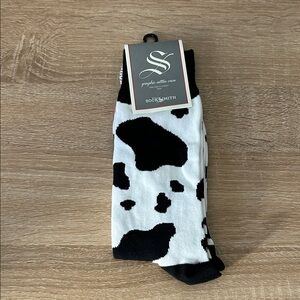 SocksSmith Black and White Cow Pattern Socks
